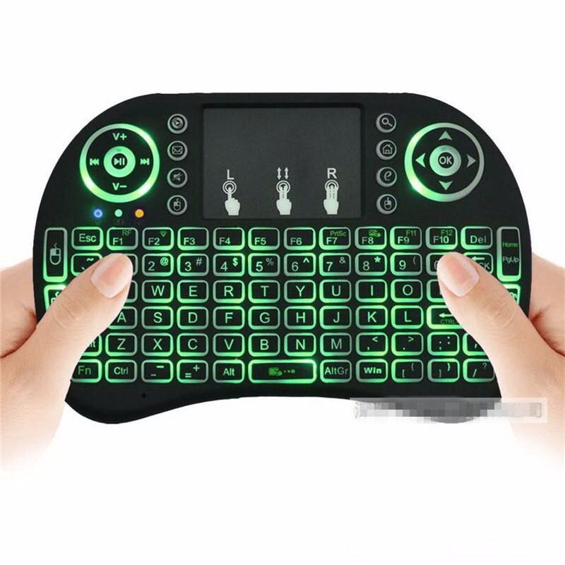 i8飞鼠无线迷你键盘2.4三色背光七彩跑马灯键盘详情4