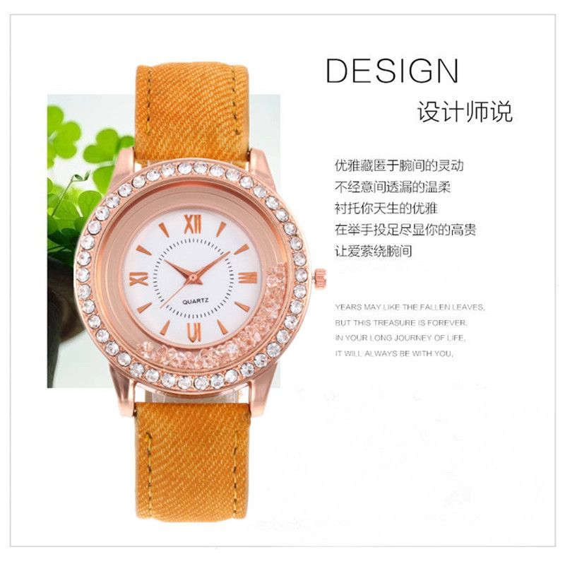 Wish爆款流动水晶腕表韩版时尚滚珠水钻石英表女厂家直销学生手表详情图6