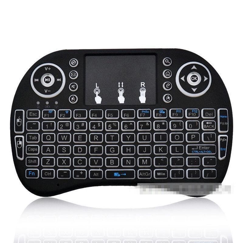 i8飞鼠无线迷你键盘2.4三色背光七彩跑马灯键盘详情5