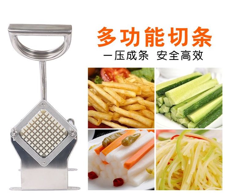 Horizontal French fries machine, manual French fries cutter, strip and block cutter, fruit and vegetable strip cutter details Picture