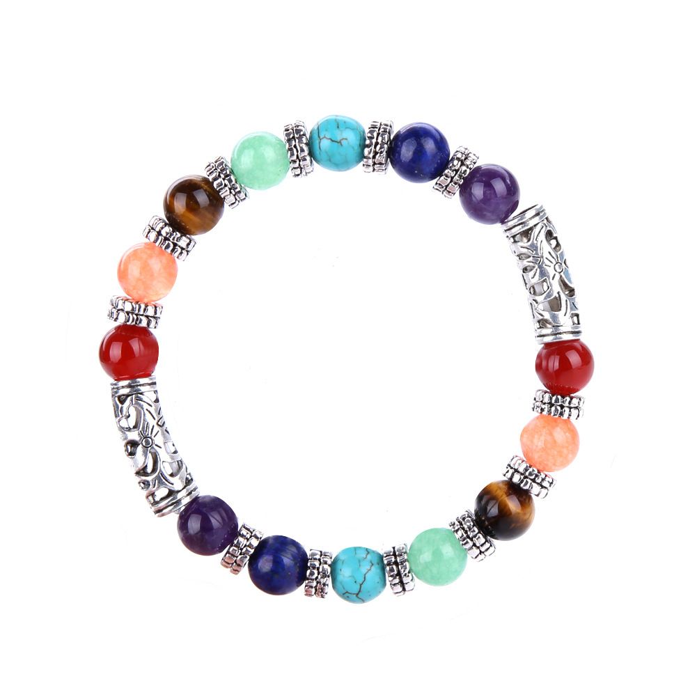 8MM natural round bead seven-chakra bracelet