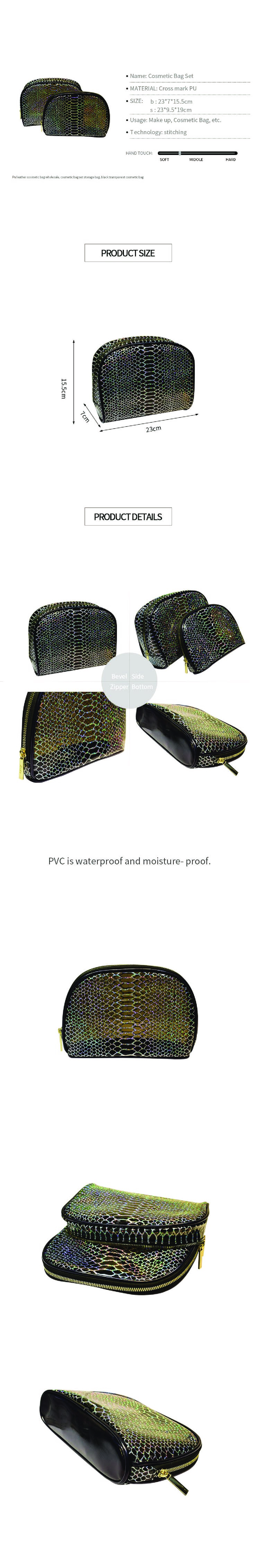 厂家直销时尚网状图案透明pvc旅行洗漱防水女士女士化妆品袋详情图2