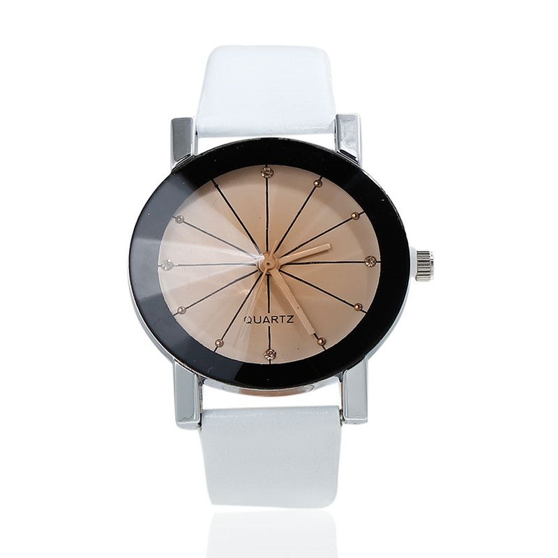 Factory wholesale: Popular Korean-style fashionable student couple watches on AliExpress, pointed-top tea-colored glass leather strap watches for women detail image 2
