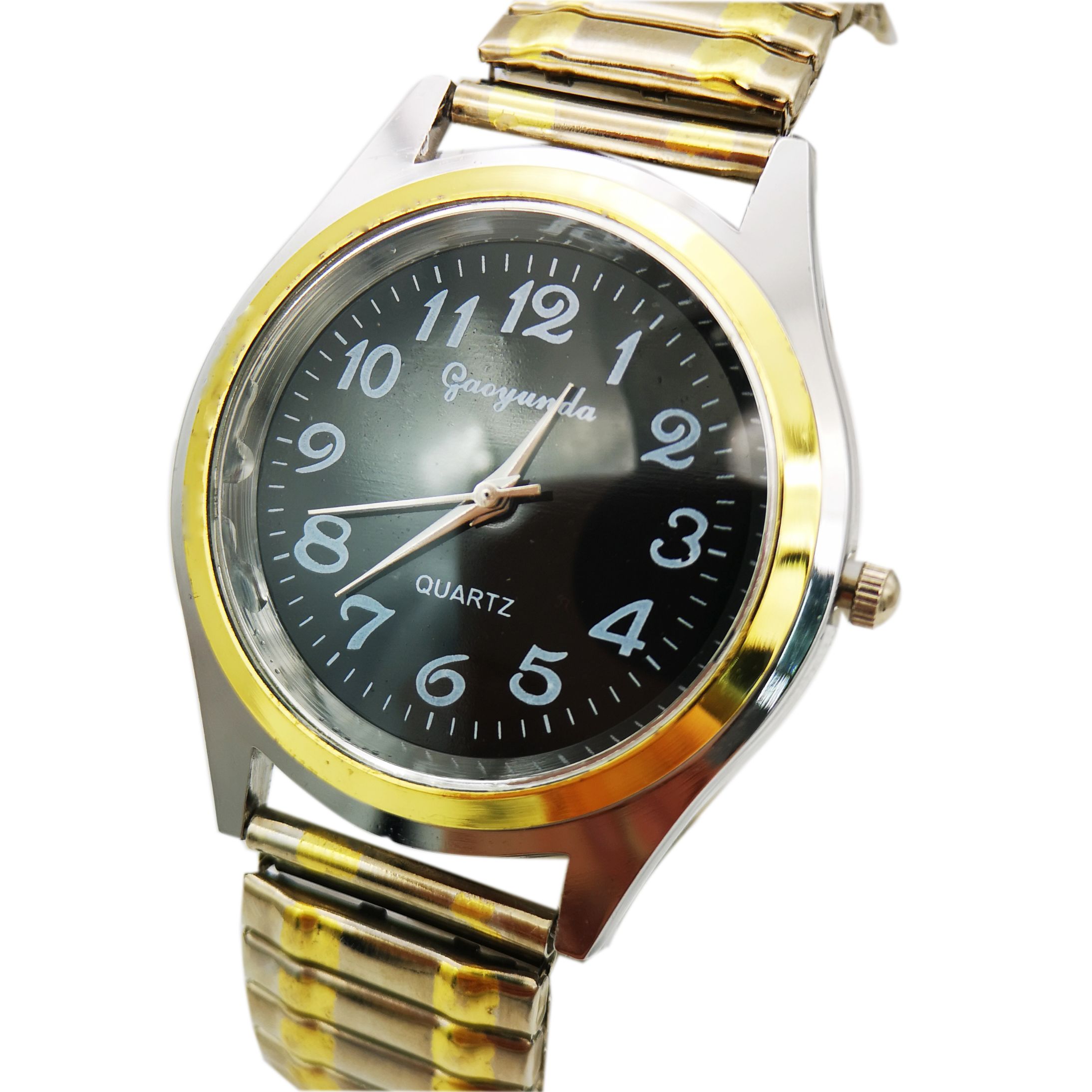 LAZADA, a manufacturer, is selling best-selling elastic band and elastic band watches for the elderly, mostly black dial quartz watches for couples detail image 3