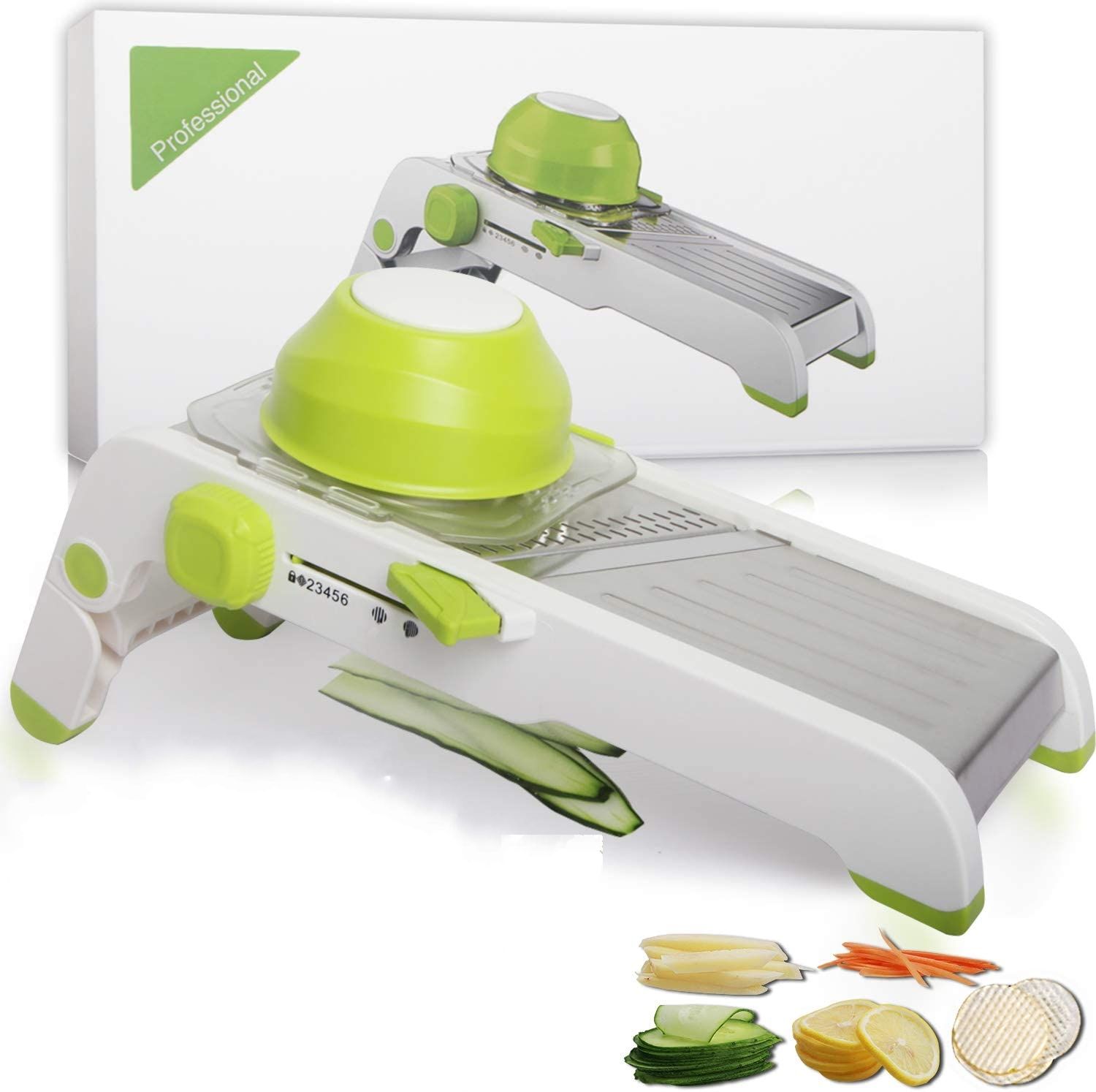 Upgraded home multi-functional vegetable cutter, stainless steel slicing wonder, adjustable grilling, slicing and flower cutting wonder detail image 2