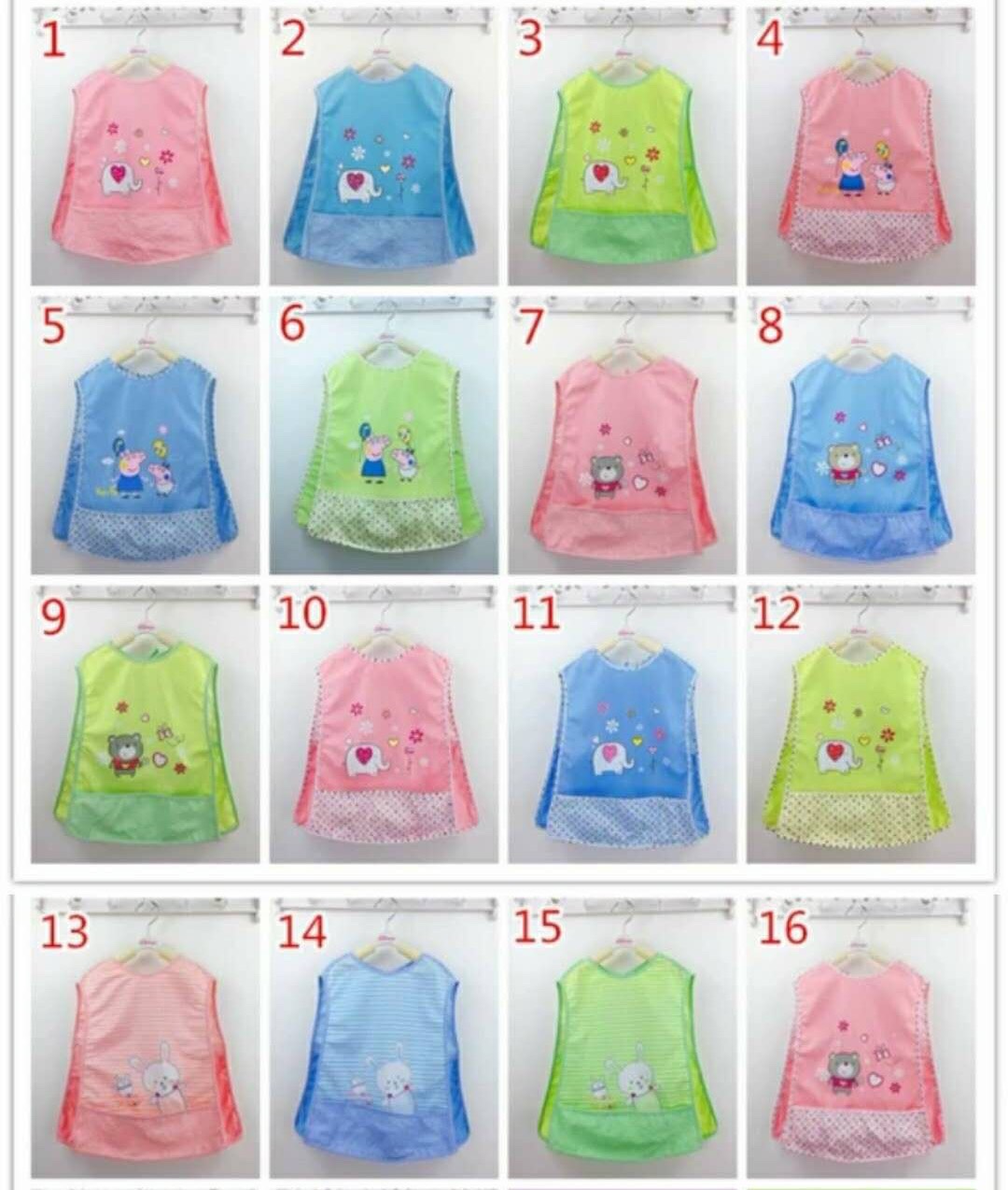 Baby waterproof sleeveless cover, pure cotton reverse dressing and eating clothes for infants and toddlers, anti-dirt protective clothes for boys and girls, large bib details Picture