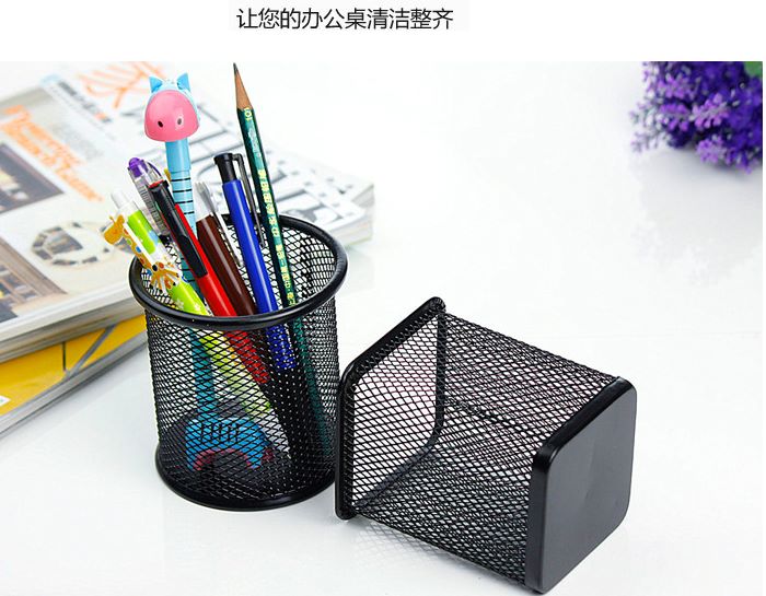 South Korea creative stationery iron square pen holder spray anti-rust pen holder desktop debris container manufacturers wholesale Application Scenario