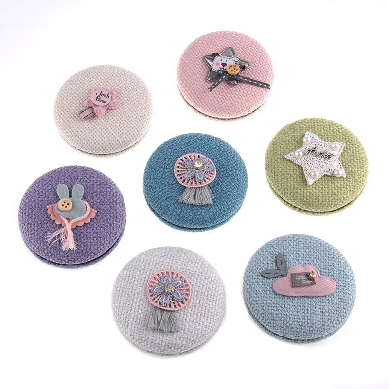 卡通布艺配件面包镜化妆镜随身镜小镜子详情图1