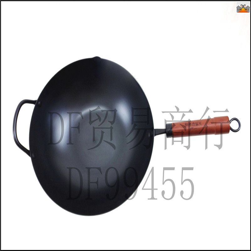 DF99455 Wok Wok Single handle wok Wooden handle wok Kitchen Hotel supplies DF TRADING HOUSE