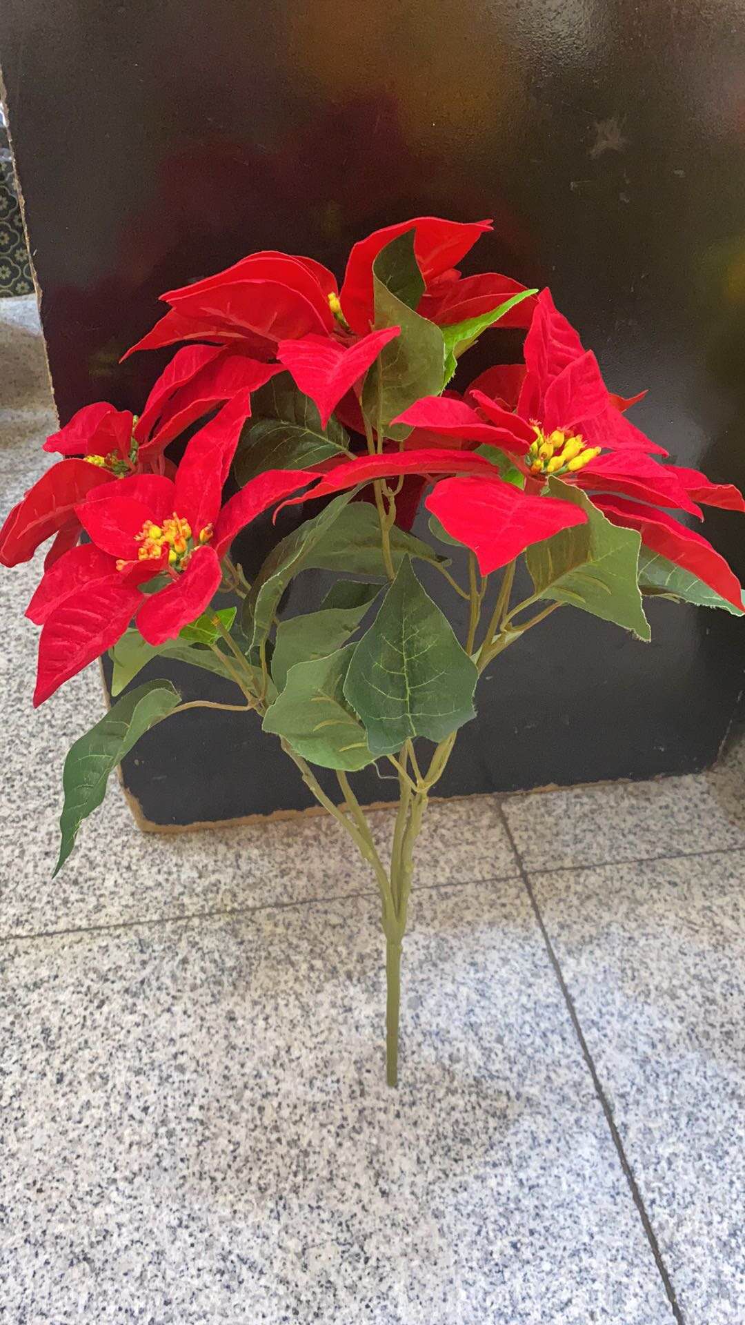 Factory direct sales of 5-head large stem bunches of Christmas flowers, wholesale of small stem bunches of Christmas flowers, wholesale of artificial flowers, national trend Specification image