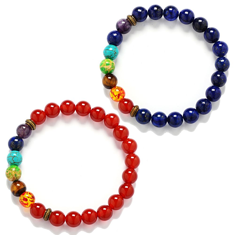Natural stone Reiki yoga 7-chakra bracelets are popular in Europe and America. Customized bracelets on AliExpress, WISH and Amazon
