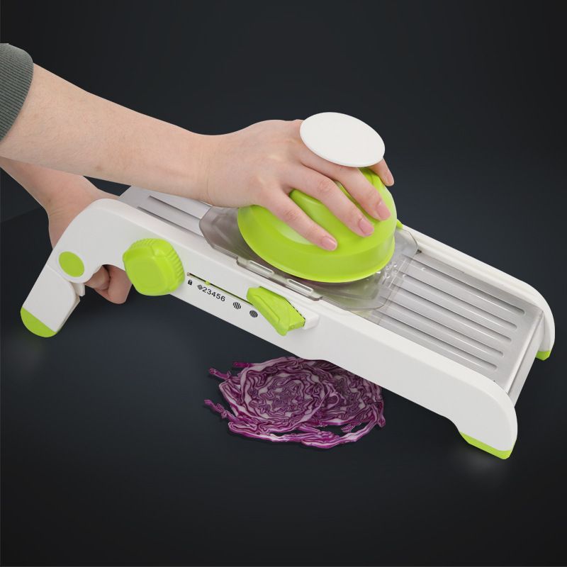 Upgraded home multi-functional vegetable cutter, stainless steel slicing wonder, adjustable grilling, slicing and flower cutting wonder detail image 7