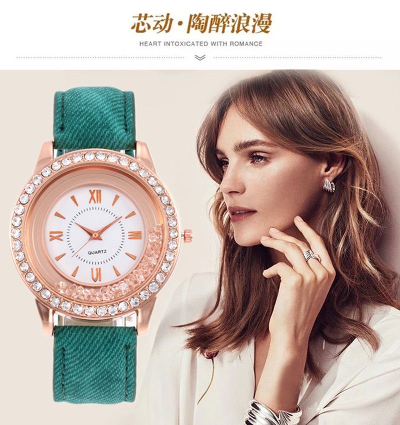 Wish爆款流动水晶腕表韩版时尚滚珠水钻石英表女厂家直销学生手表详情图5