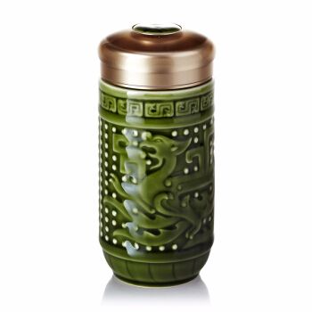 【 Gan Tang Xuan 】 Special Offer: Small Dragon and Phoenix Portable Ceramic Water Cup, Single-layer 330ml detail image 2