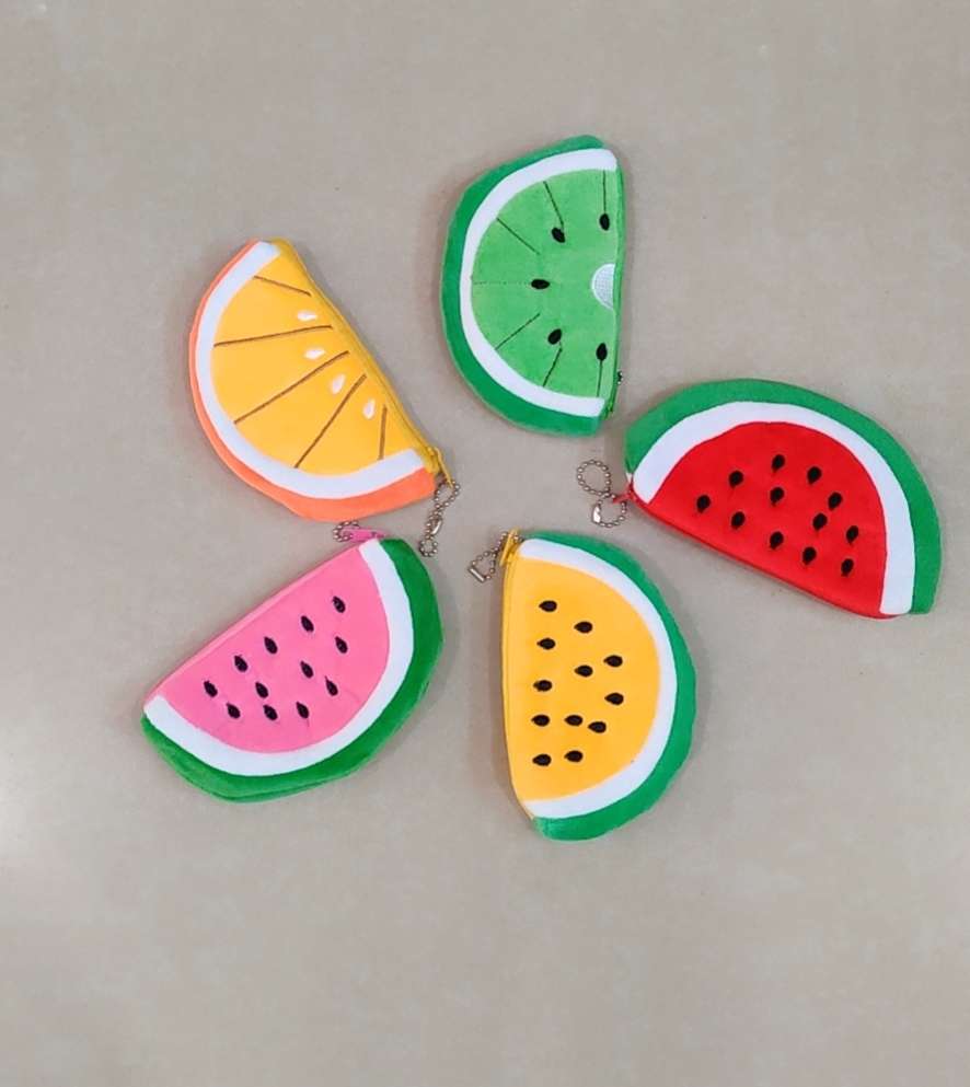 可爱西瓜水果零钱包硬币包卡通图