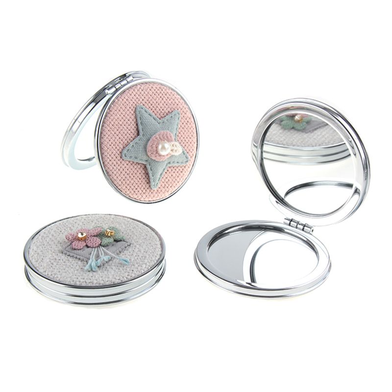 卡通布艺配件面包镜化妆镜随身镜小镜子详情图3