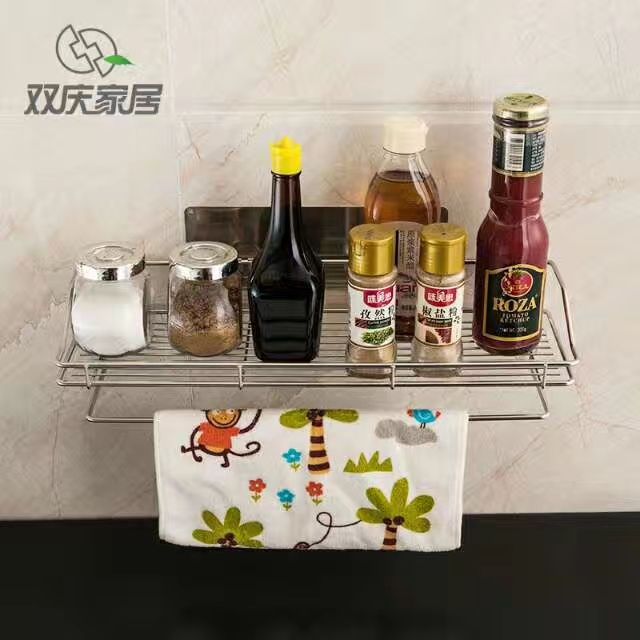 不锈钢置物架壁挂金属厨房调料架浴室架详情图2