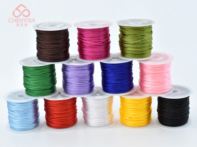 Green Korean silk cord Chinese knot braid thread color mercerized cord DIY bracelet necklace braid thread material