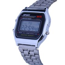 ebay跨境爆款多功能学生运动手表超薄钢带情侣表通用LED电子手表
