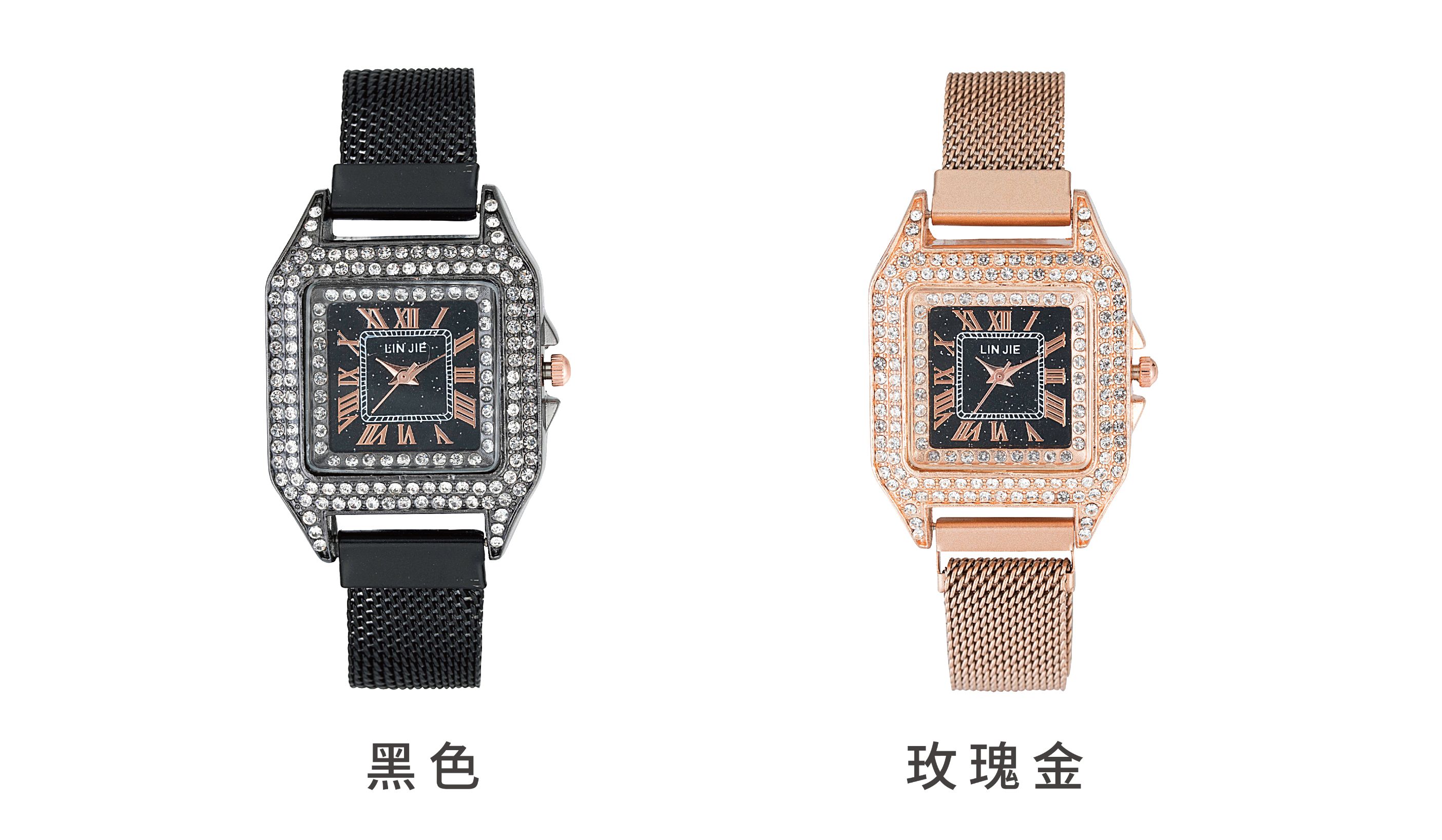 ebay bestseller, wish's popular foreign trade fashion starry sky women's watch, suction stone Milan with square ladies' quartz watch detail image 3