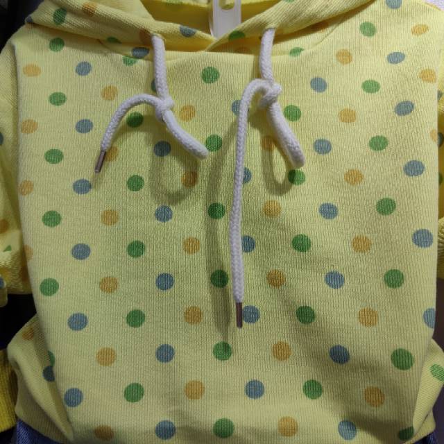 Baby spring clothes, girls' stylish hoodies, children's polka dot hoodies, top trend detail image 2