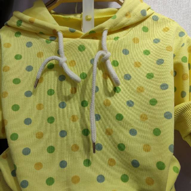 Baby spring clothes, girls' stylish hoodies, children's polka dot hoodies, top trend detail image 3