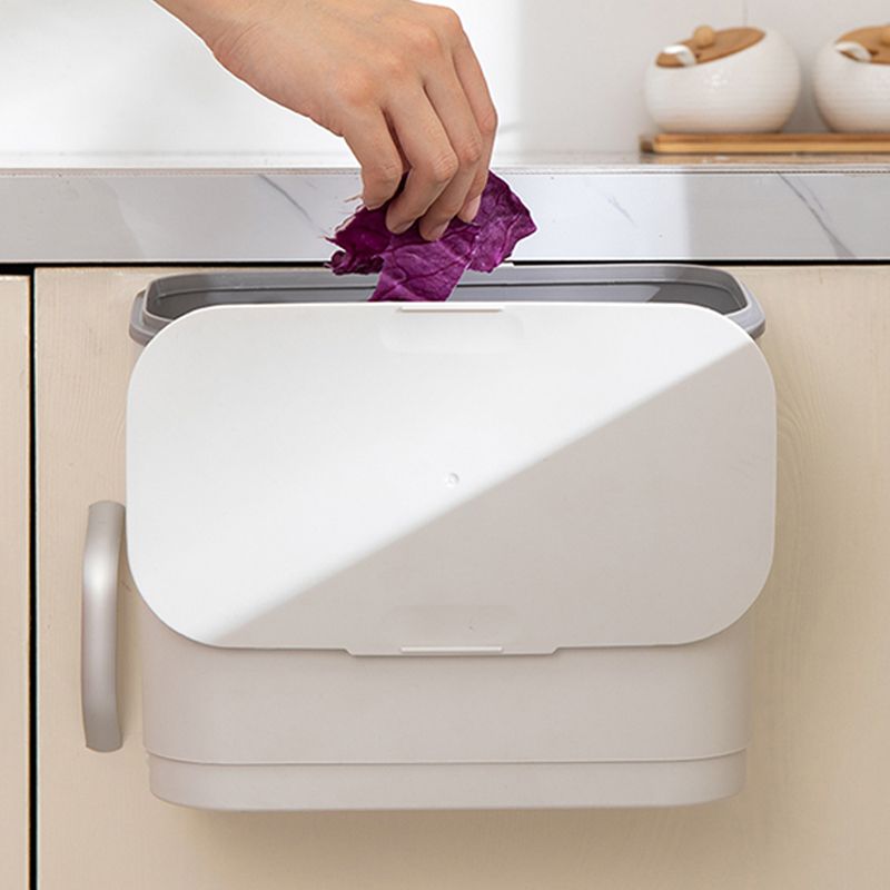 家用壁挂式垃圾桶 厨房带盖可悬挂垃圾收纳 创意橱柜门滑盖垃圾筒