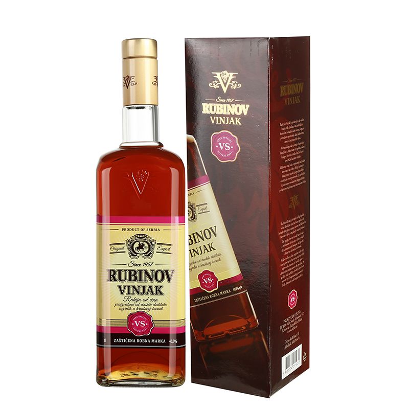 Serbian Brandy Lubin Brandy Oak Barrel 2 Years Old Original Bottle Imported Single Load Specification drawing