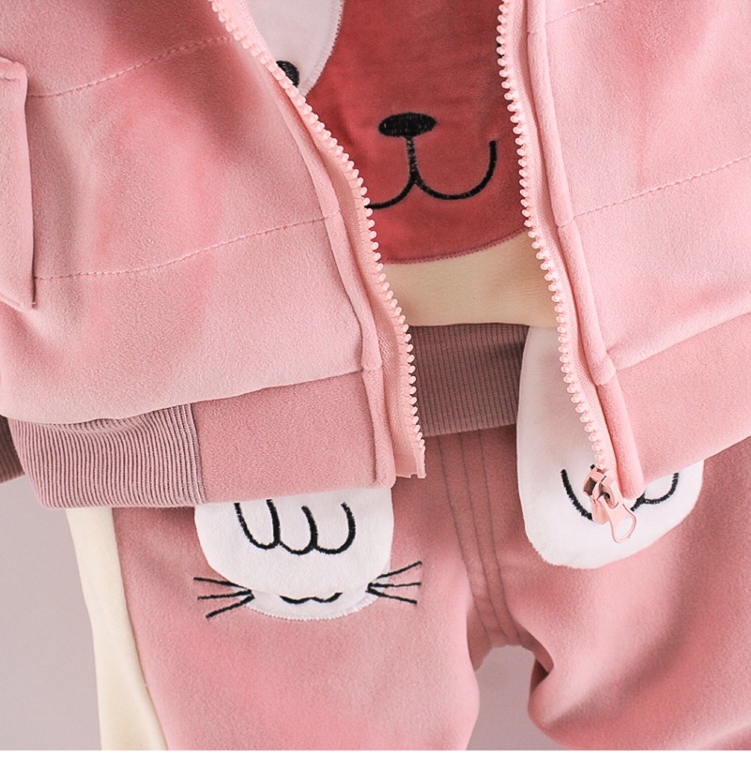 Baby Autumn and Winter velvet Girls' Set 2020 New Style Children's winter clothes, Stylish three-piece set Item Picture