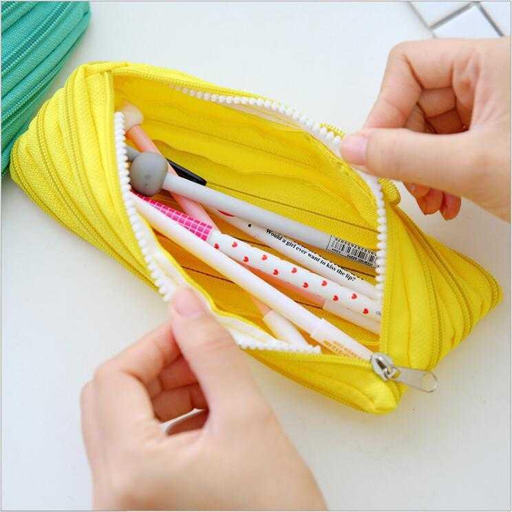 Venta directa de fábrica creativo personalidad raro para hombres y mujeres estudiantes de secundaria bolsa de pluma linda una caja de lápiz con cremallera Specification image