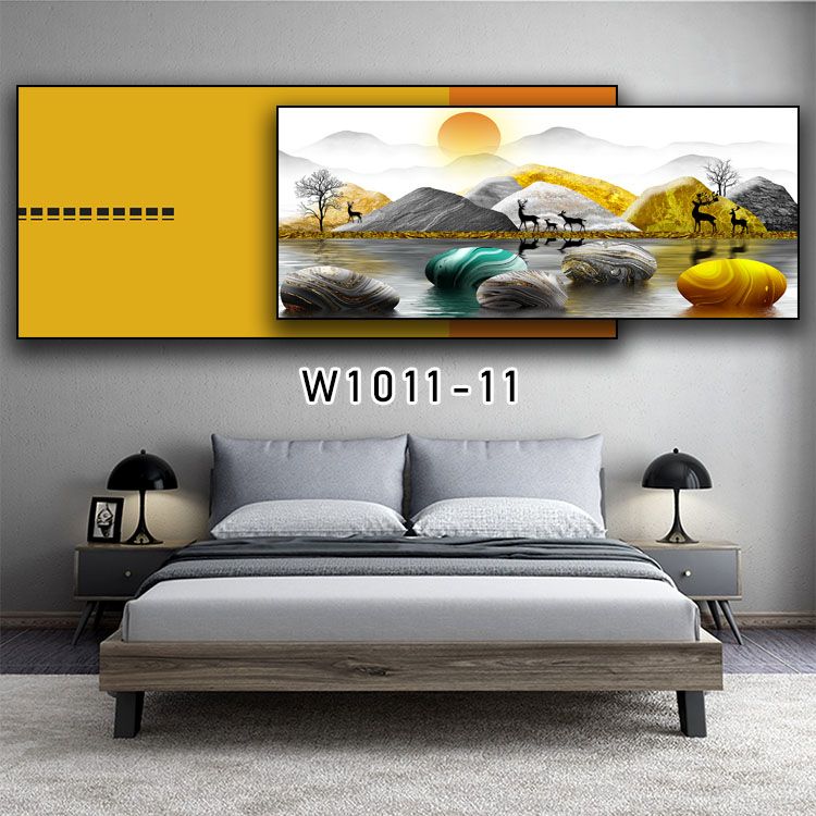 Living room adornment picture is contemporary and contracted bedroom setting wall sofa is new Chinese style mural air light luxury overlaps a picture in the picture thumbnail