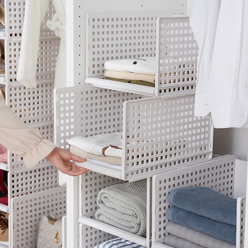 Short size: 33.5*45*13. Wardrobe storage, layered partition, dormitory storage, separate wardrobe, organizing box, storage rack, drawer-type storage basket full figure