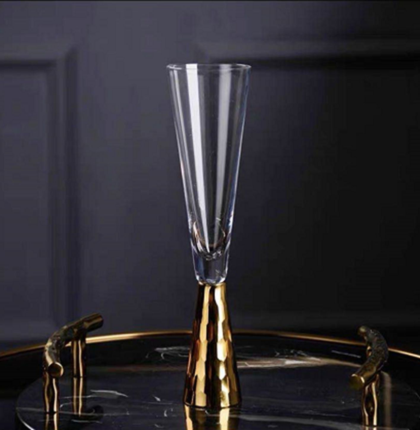 Yiwu good fish scale gold Crystal Champagne glass /66308 full figure