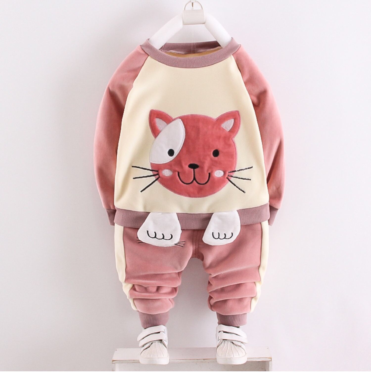Baby Autumn and Winter velvet Girls' Set 2020 New Style Children's winter clothes, Stylish three-piece set details Picture