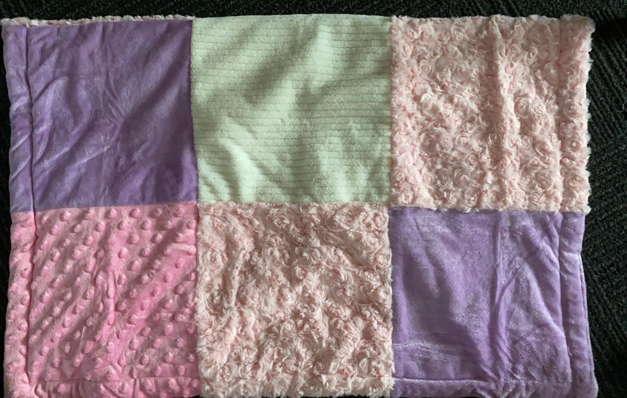 2020新款拼块毛毯 -紫色图