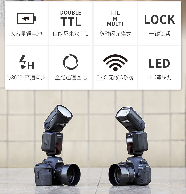 捷宝R1索尼佳能尼康圆头机顶闪光灯热靴摄影摄像灯单反相机外置外详情图3