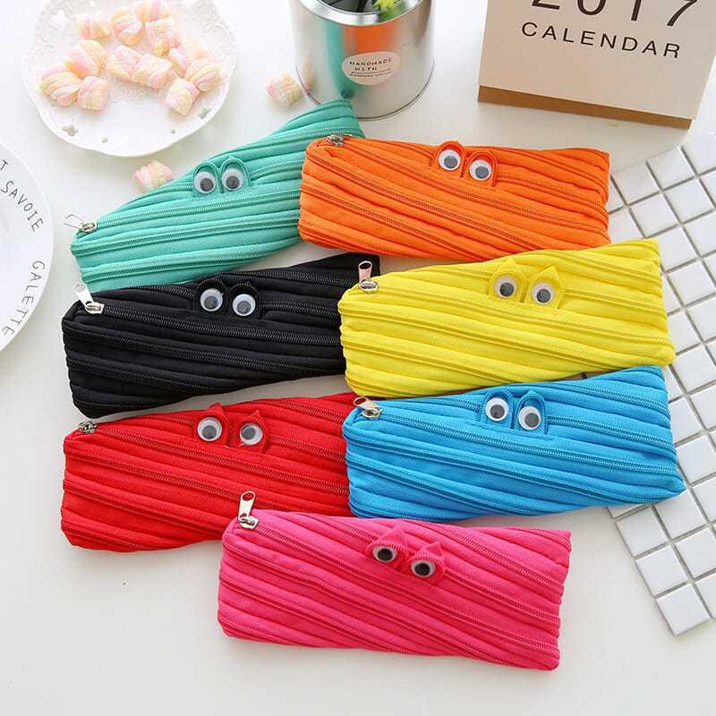 Venta directa de fábrica creativo personalidad raro para hombres y mujeres estudiantes de secundaria bolsa de pluma linda una caja de lápiz con cremallera details Picture