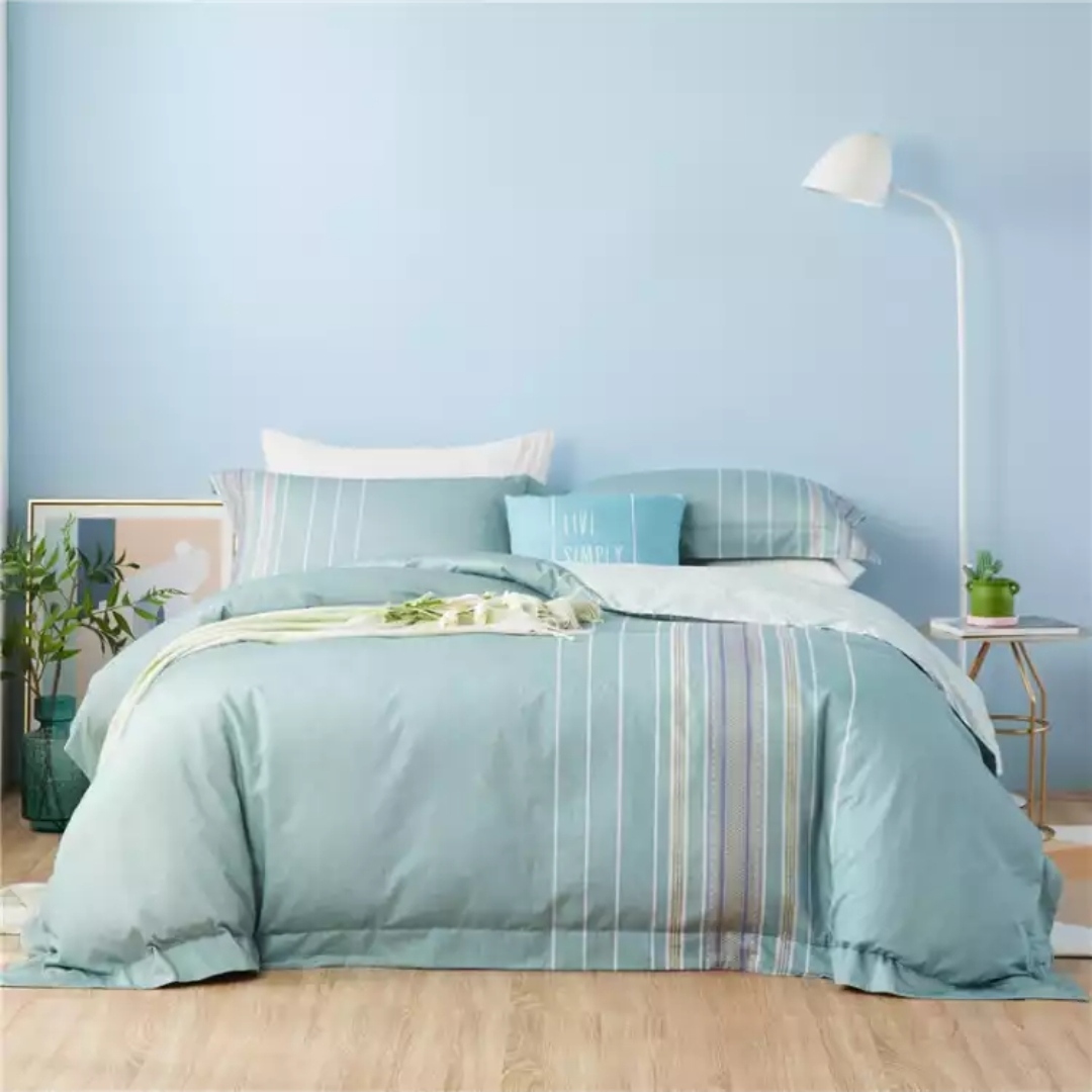 All Cotton 4-Piece Cotton Supplies Thick-Edged Duvet Cover Bed Sheet And Pillowcase Purple