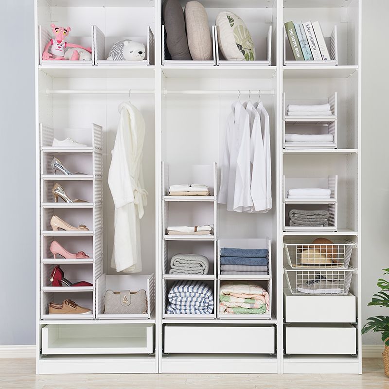 Short size 33.5*45*13 wardrobe storage rack, layered cabinet partition storage wonder, plastic wardrobe organization rack, dormitory drawer-type storage rack full figure