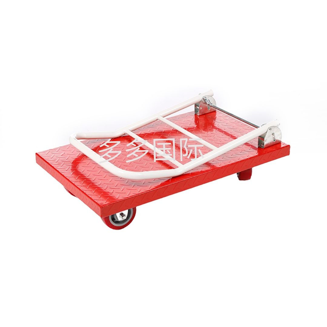 Thickened steel plate flatbed cart, handcart, heavy-duty warehouse handling vehicle, with a load capacity of 500 kilograms detail image 2