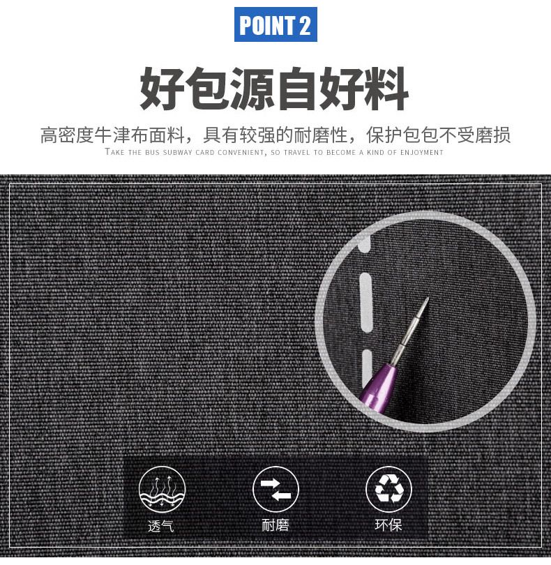 新款反光透气多功能USB耳机孔商务男士笔记本电脑包！详情图18
