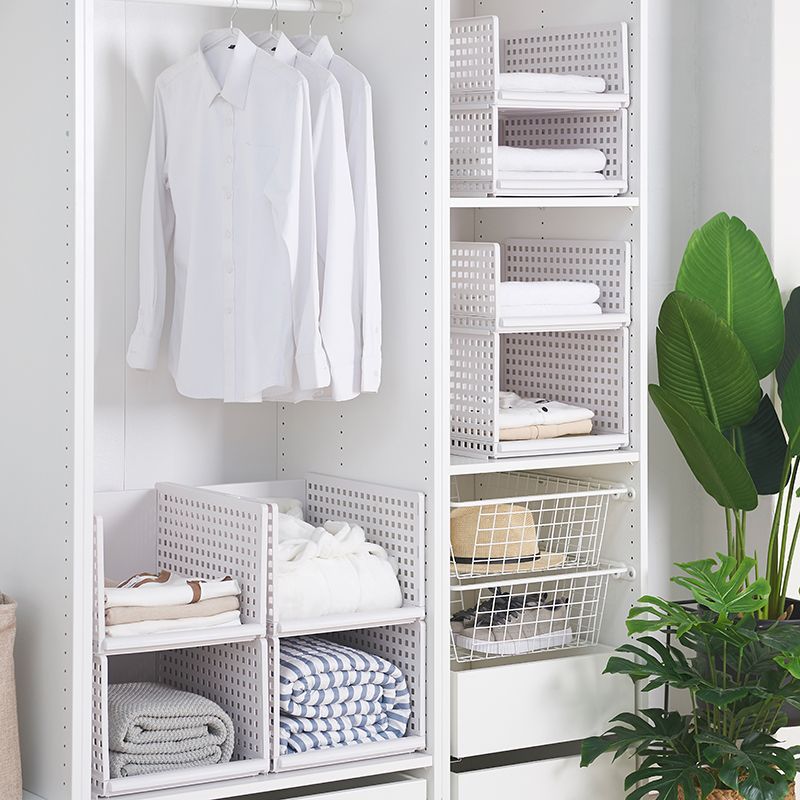Short size: 33.5*45*13. Wardrobe storage, layered partition, dormitory storage, separate wardrobe, organizing box, storage rack, drawer-type storage basket Application Scenario