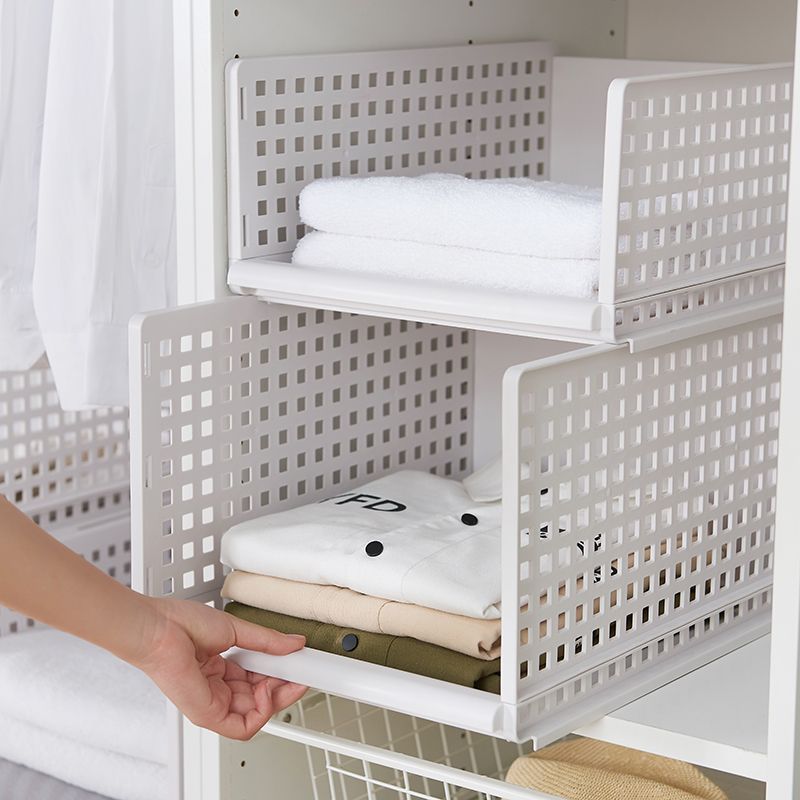 Short size: 33.5*45*13. Wardrobe storage, layered partition, dormitory storage, separate wardrobe, organizing box, storage rack, drawer-type storage basket details Picture