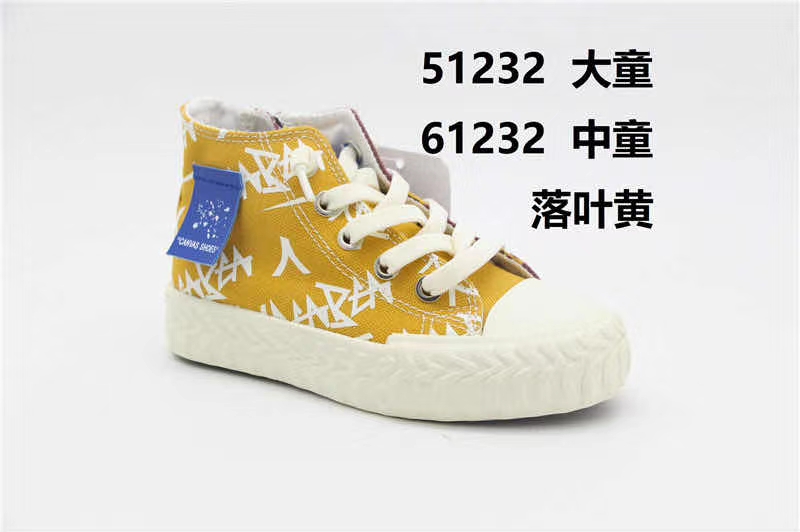 人本2020秋季新款潮鞋51232/61232儿童中帮百搭休闲款帆布鞋详情图4