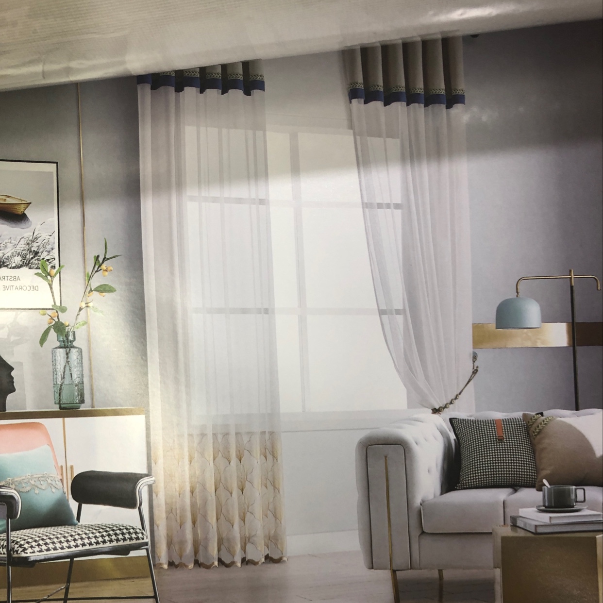 新款厂家直销可零售批发窗帘2099-32