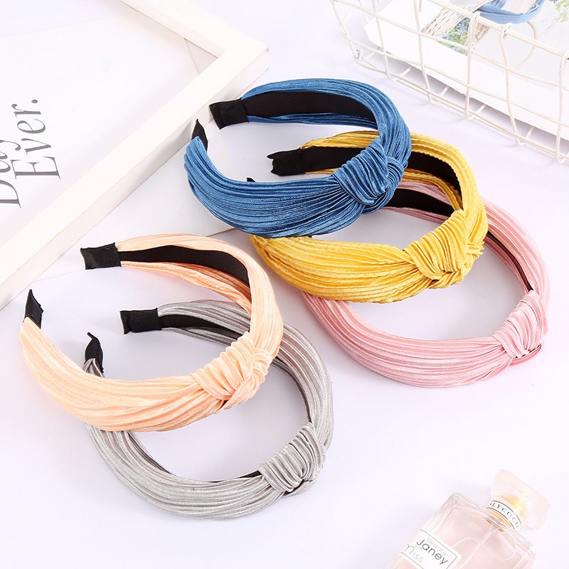 Korean minimalist Internet celebrity simple and versatile hair band, forest-style wide edge hair clip, knot for washing face, sweet fabric headband