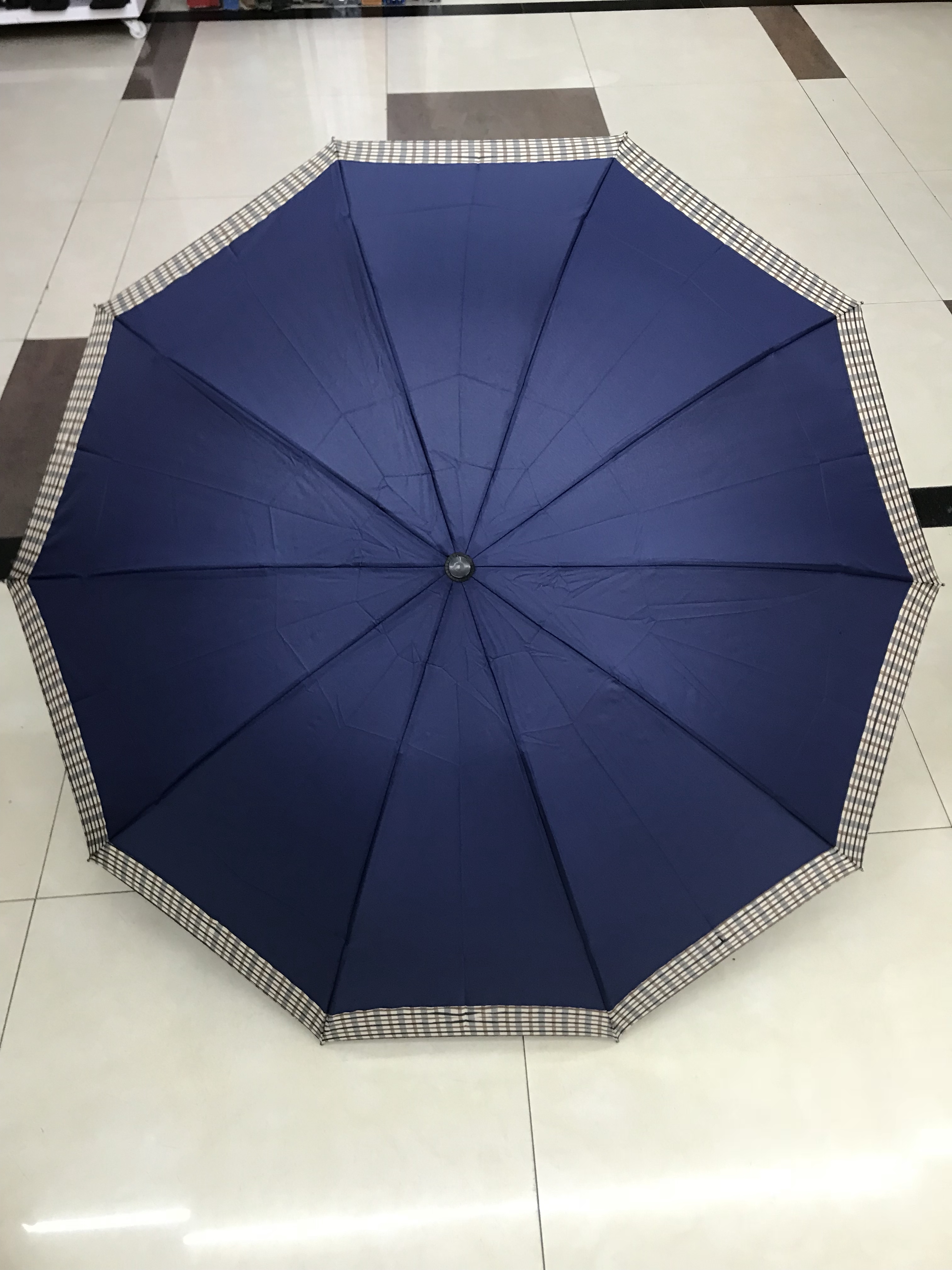 New hand-opened large 10-bone three-fold edge umbrella for all-weather weather details Picture