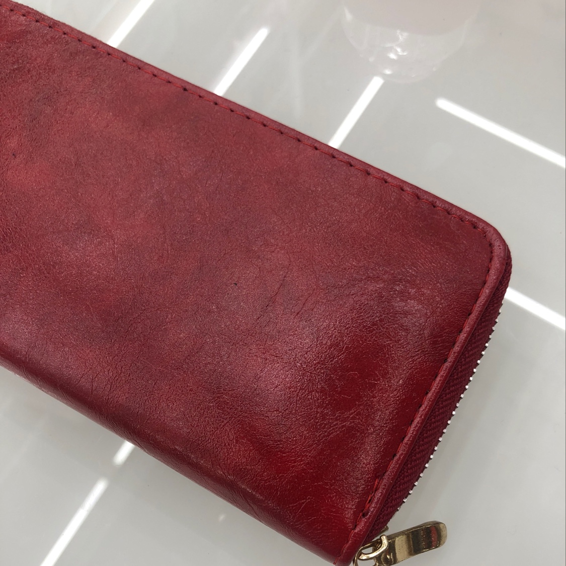 Oil-leather single-pull wallet details Picture