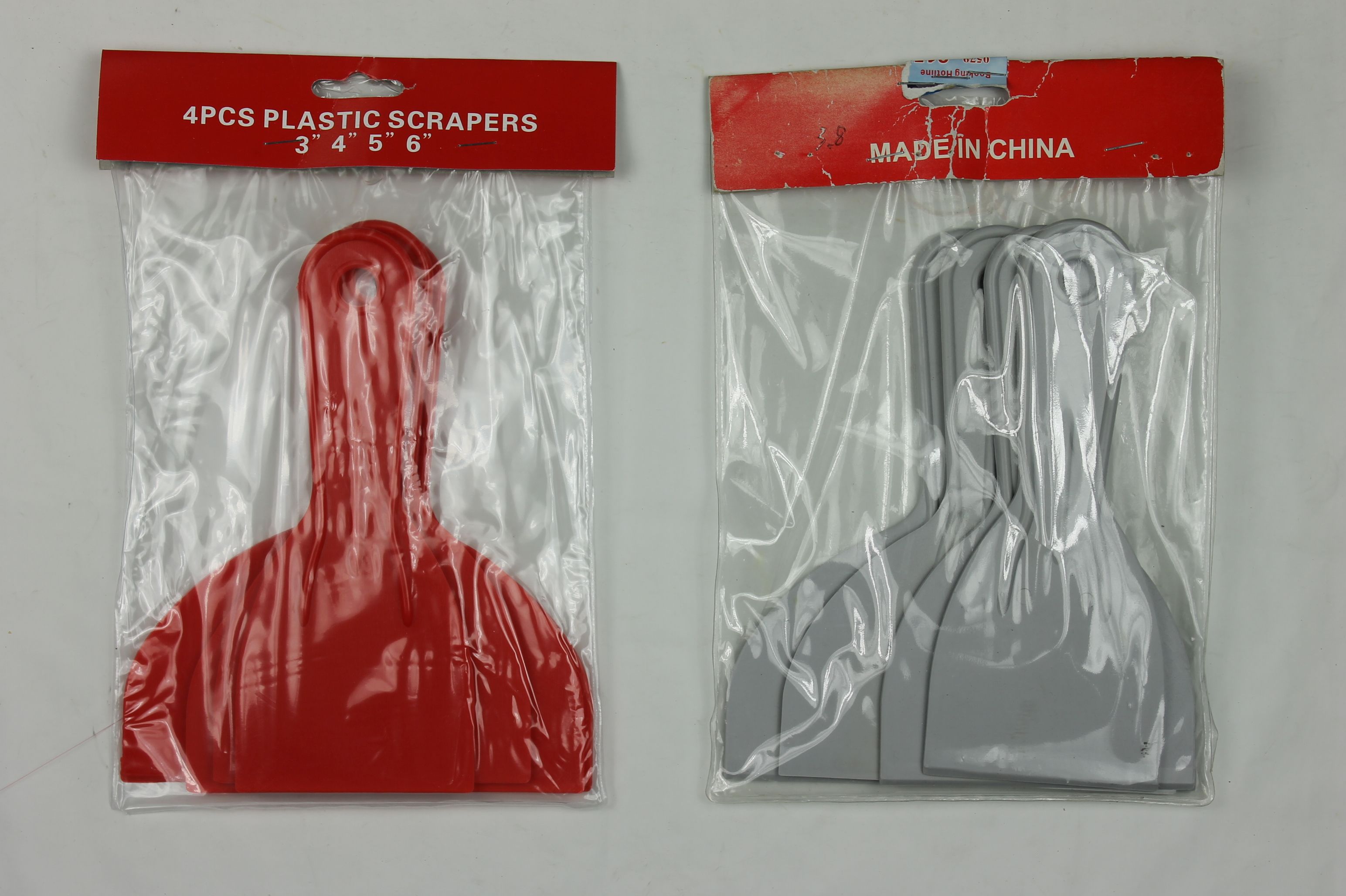4pcs red plastic handle scraper, can be customized color paint roller paint tool hardware thumbnail