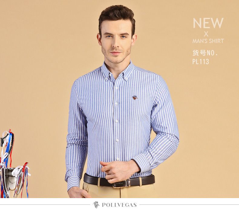 2020春秋季新款纯棉男士长袖衬衫牛津纺轻商务休闲纯色衬衣详情图16